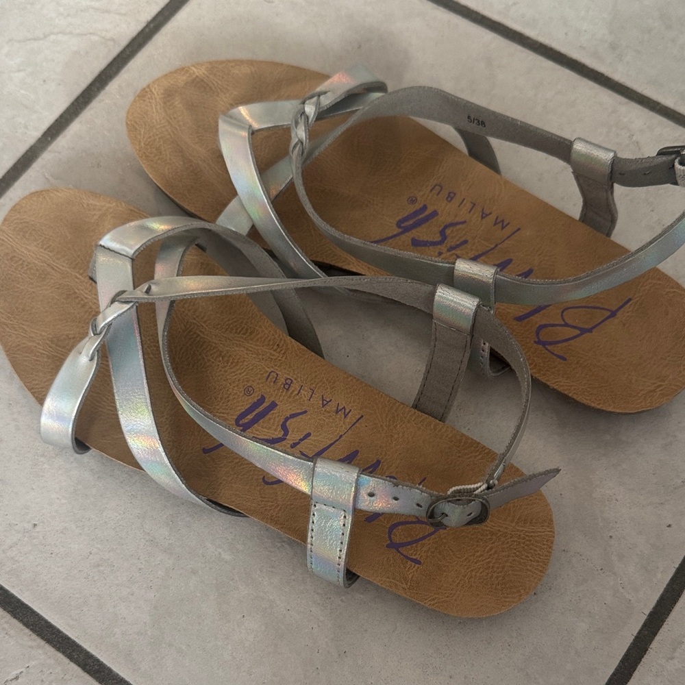 Silver Blowfish Sandals